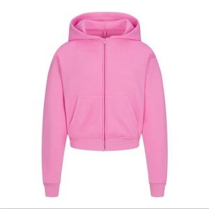 COPY - NWT SKIMS BUBBLEGUM PINK COTTON FLEECE ZIP UP JACKET